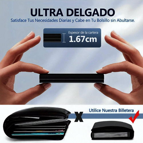 Carteras Para Hombre Con Tarjetero, Rfid Bloqueo Antirrobo