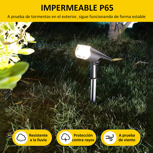 Foco Estaca Led Lámpara Solar Exterior Jardín 7 Colores