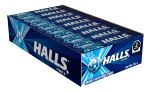 Caramelo Macizo Halls Menta 18 Piezas
