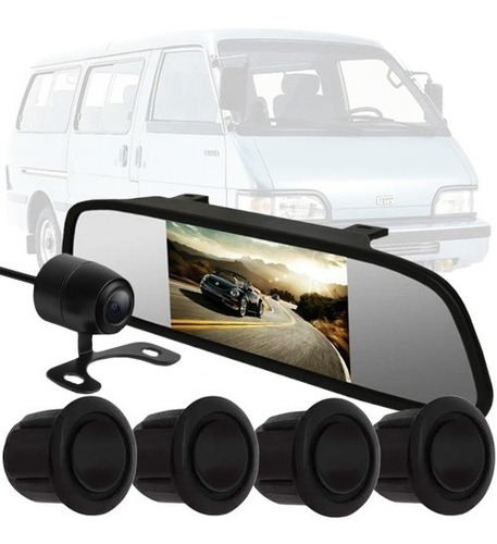 Kit Retrovisor Com Camera + Sensor De Ré Kia Besta