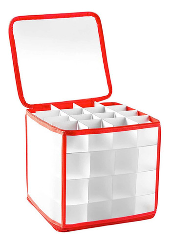 Caja De Almacenamiento De Adornos Navideños De 64 Rejillas
