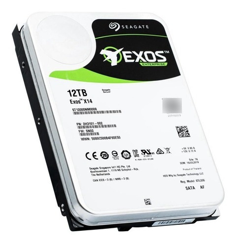 Disco Rigido Seagate 12tb Exos X14 3.5 Sas Interno 7200rpm Color Gris