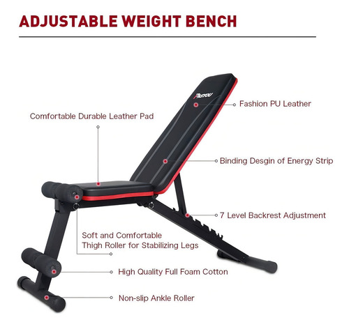 Banco De Pesas Ajustable Pasyou, Plegable, Gimnasio En Casa