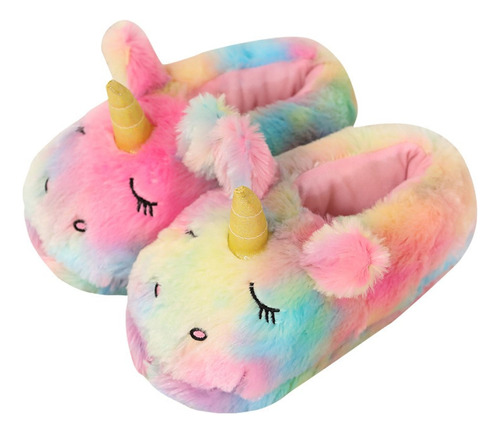 Pantuflas Rosadas -blancas De Unicornio Kawaii