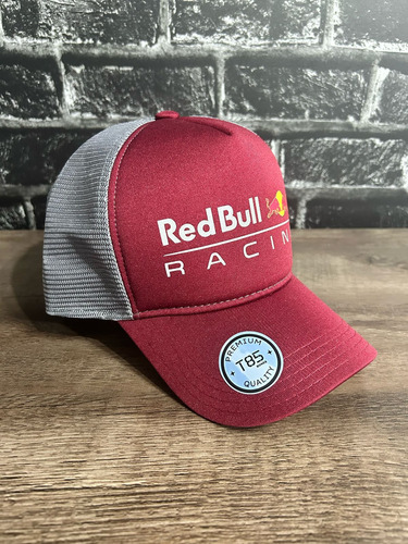 Boné Redbull Racing Boné Red Bull Fórmula 1 F1 Exclusivo Top Bordô E Cinza Un