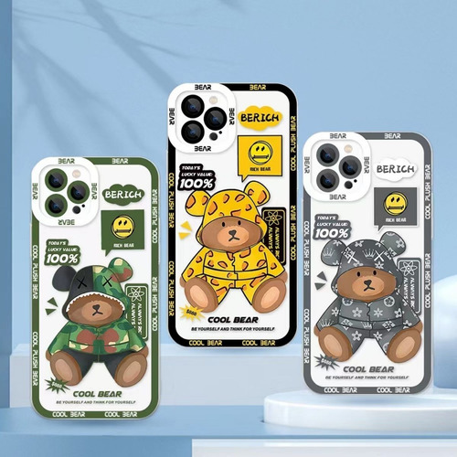 Funda De Teléfono De Silicona Para iPhone Small Grizzly