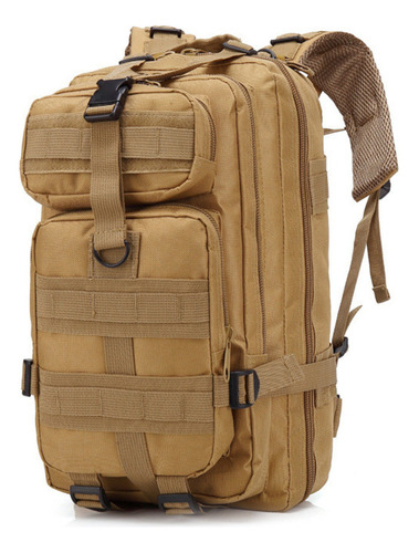 Mochila Tactica Militar 30l Impermeable Ideal Para Aventuras Color Khaki Liso