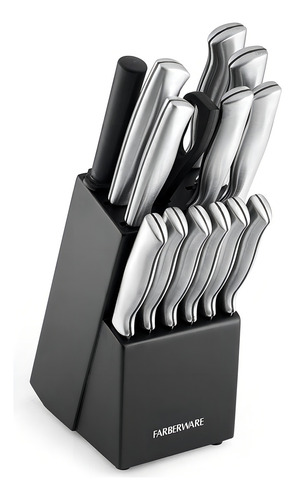 Set De Cuchillos De Acero Inoxidable Con Bloque De 15 Piezas