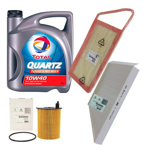 Kit 3 Filtros Originales + 10w40 4l Peugeot 206 1.4 Hdi