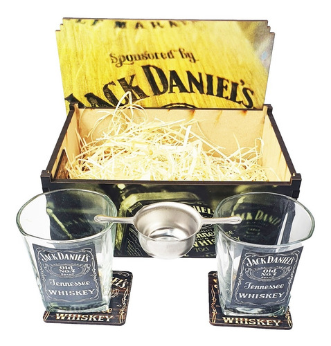 Imagem 5 de 8 de Kit Whisky Jack Daniels Caixa + 2 Copos + Dosador + P Copo