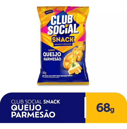 Club Social salgadinho snack assado e crocante sabor queijo parmesão 68g 
