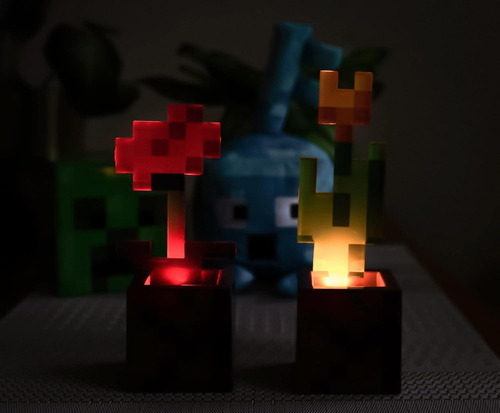 Ukonic Minecraft Orange Tulip And Poppy Flower Pot Mood Ligh