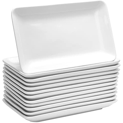 Juego De 12 Platos Rectangulares De Ensalada De 8 Pulgadas,