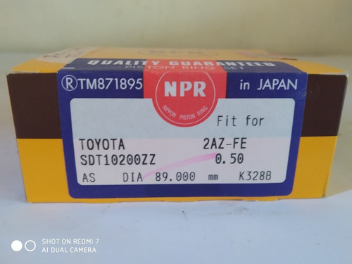 Anillo Toyota Previa Aro Fino 2.4 Npr Original Std/020- 2az
