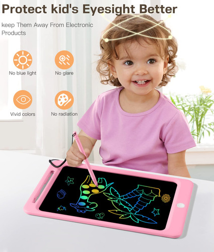 Tableta Lcd De Escritura Y Dibujo Color Rosa Con Para Niñas