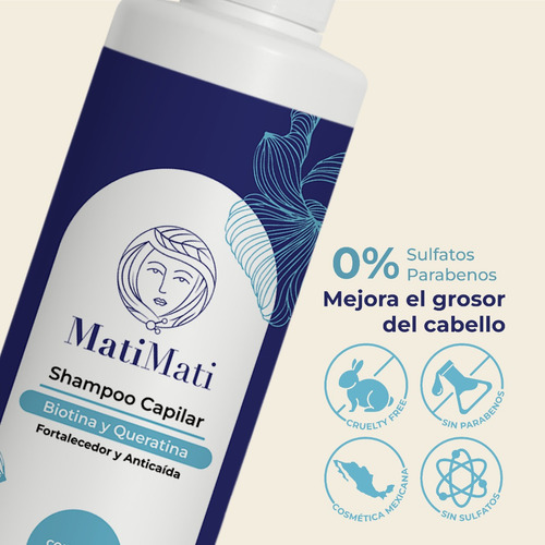 Shampoo Biotina Y Queratina Anticaída Matimati 425ml