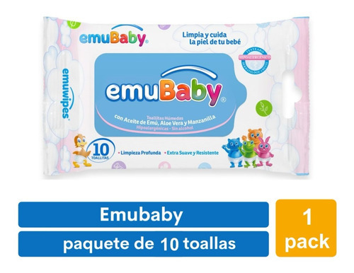 Toallitas Humedas Emubaby Emuwipes Premium 10unidades