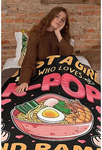 Just Girl Who Love K-pop E Ramen Cobertor Super Macio, Lev