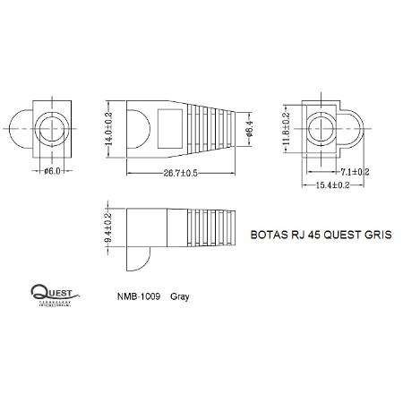 Imagen 3 de 3 de Funda De 50 Capuchones Quest Boots Plásticos Conectores Rj45