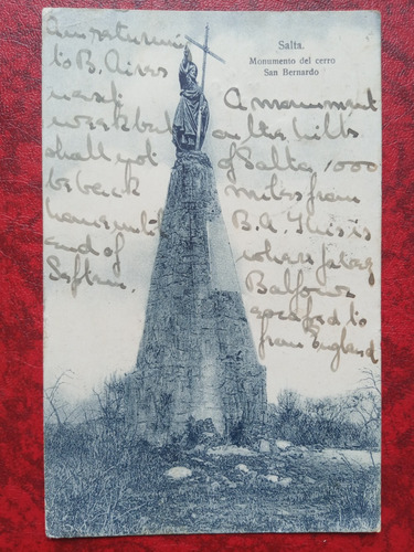 Salta 1910 Monumento Del Cerro San Bernardo Postal 