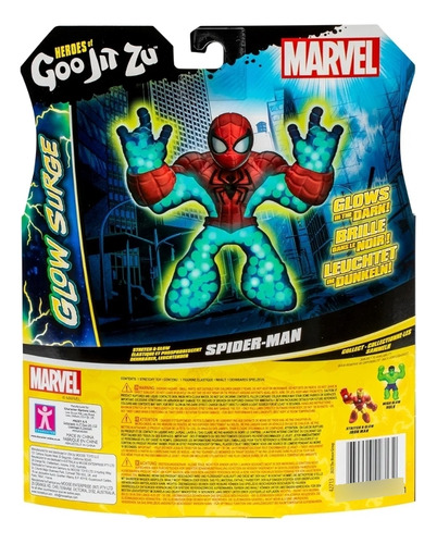 Goo Jit Zu Glow Surge Spiderman Elástico Estirable