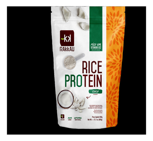 Proteina Arroz Whey Vegan Rice Protein Rakkau Coco 600g
