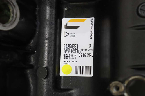 Bloco Carcaça Motor Jogo Com Pistão Honda Cb 650 F 14-19 C (Usado)