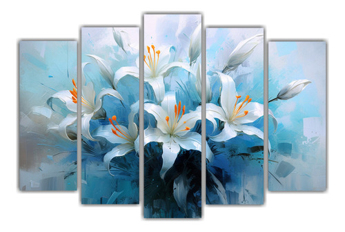 Cinco Cuadros Inspiradores Flora Ornamentación 100x65cm