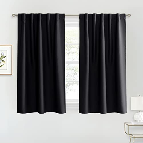 Cortinas Opacas Para Dormitorio De Color Negro Elegante