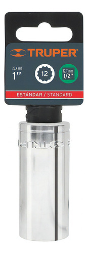 Dado 1/2' 12 Puntas Standard Largo 1' Truper 13370 Color Gris
