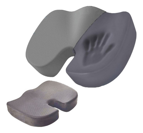 Cojín de Espuma Viscoelástica para Silla, Cojín Gris para Silla con Malla Transpirable Ciática, Alivio del Dolor de Coxis, Asiento de Espuma Ortopédica