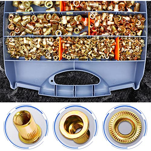 Kit Tuercas Remachadoras 860 Unidades, M3, M4, M5, M6, M8, M