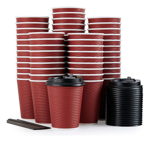 Paquete De 80 Tazas De Café Desechables Litopak De 12 Oz, Co