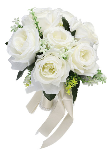 Ramo De Flores Artificiales Para Bodas, Rosa De Simulación D
