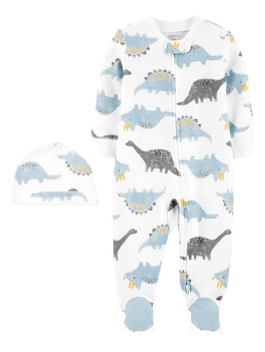 Carters Baby Zip-up Sleep & Play Con Gorro A Juego - Dinosa.