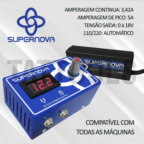 Kit Tatuagem Completo Máquina Nacional Tattoo Profissional