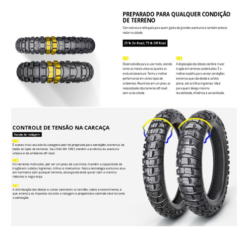 Par Pneus Moto Dianteiro 90/90-19 + Traseiro 110/90-17 Bros