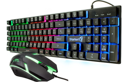 Kit Teclado Mouse Gamer Profesional Retroiluminado Starket