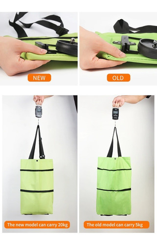 Imagen 7 de 8 de Bolsa Carro De Compras Plegable Supermercado Con Ruedas