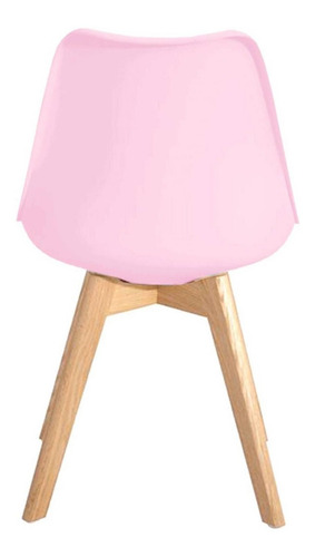 Imagen 3 de 3 de Silla de comedor Tienda El Garage Eames acolchada, estructura color rosa, 1 unidad