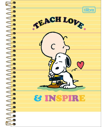 Caderno Espiral Snoopy Inspire Capa Dura 1 Matéria 80 Folhas