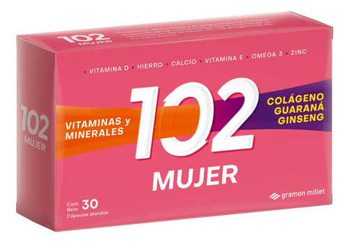 102 Plus Mujer Vitaminas Y Minerales 30 Caps Suplemento