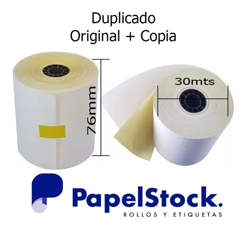 Centrar Aptitud incluir 60 Rollos De Papel Fiscales Quimico 76x30 Copia Amarilla