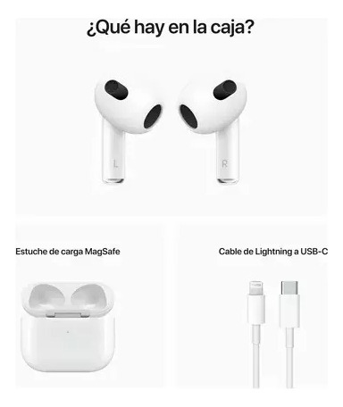 Apple AirPods (3a Generación) Con Caja De Carga Magsafe 1 (Usado)
