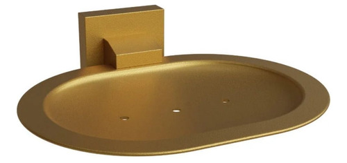 Porta Sabonete Dourada Gold Matte Eterna Italy Line Inox