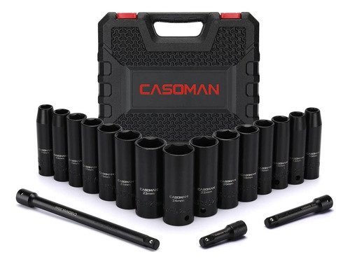Juego De Llaves De Impacto Casoman 18pcs 1/2 Métrico