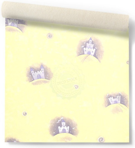 Papel Vinilizado Magic Dreams Castillo Fondo Amarillo 3901/1