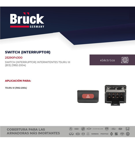 Switch Boton Intermitentes Tsuru 1995 1.6 16v