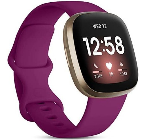Malla Para Reloj Fitbit Versa 3-4 Sense2 Silicona Fucsia L