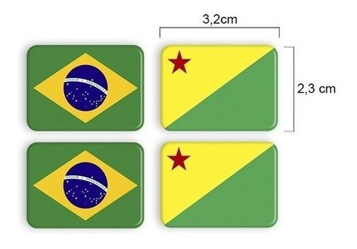 Imagem 4 de 4 de Adesivos Bandeiras Placa Nova Brasil Estados Resinados